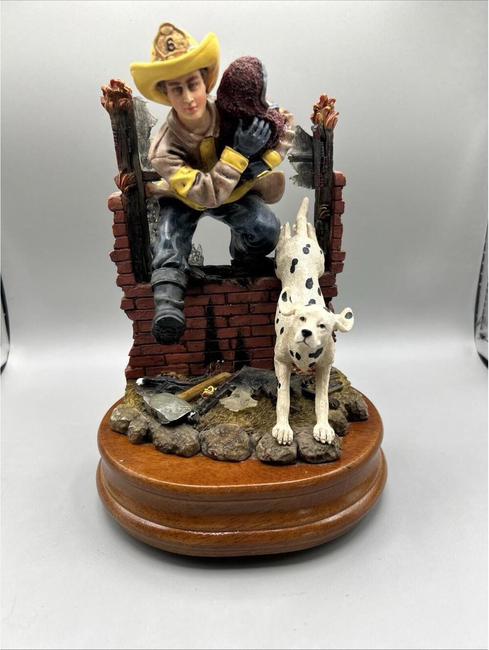 Vanmark Red Hats of Courage Breaking through Retired figurine Fire Fighter